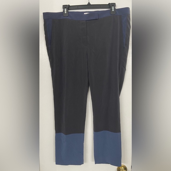 Brunello Cucinelli Silk Straight Leg Two-Tone Pant Size 14 - Picture 7 of 8